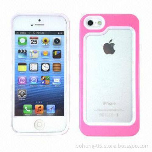 Case for iPhone 5s, made of TPU and PC, card-shaped frame (can be split), various colors available